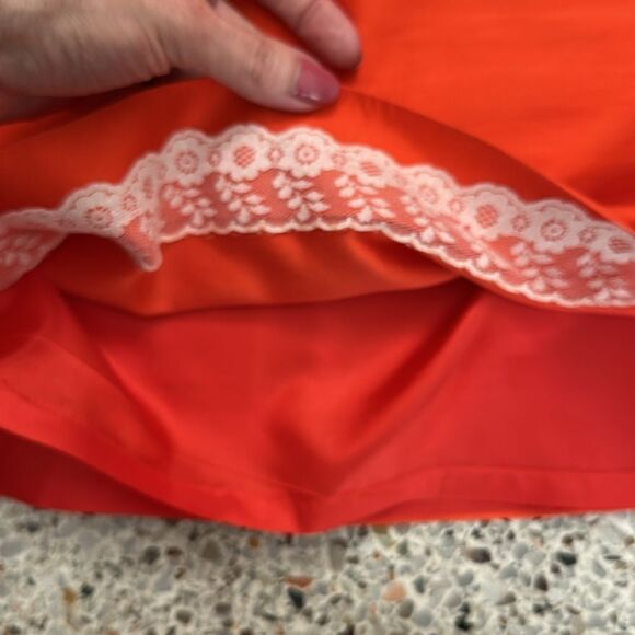 Kate Spade Orange coral silk mini skirt the rules lined 8 pockets back zip - Picture 4 of 9